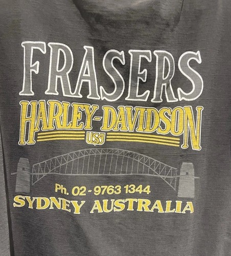 T-shirt vintage punto singolo Harley Davidson nera Sydney Australia 2XL - Foto 6 di 7