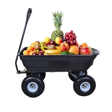 AAIN 600 Lbs Poly Garden Dump Cart,Camping Beach Wagon with 180° Rotating