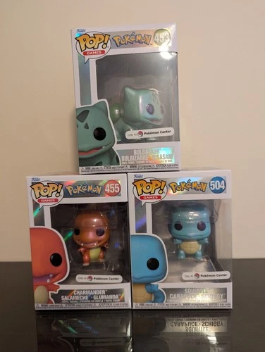 Bulbasaur, Charmander, & Squirtle Pearlescent Funko POP Pokemon Center Exclusive