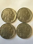 Lot of 4, 1930, 1935, 1936, 1937 Buffalo Head Nickels Good Condition  Full Dates