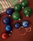 Vintage Glass Christmas Tree Ornaments 2.25" Poland Rauch Mixed Lot 10