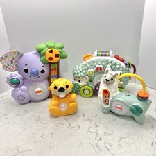 WORKS CLEAN Fisher Price Linkimals Lot Of 4 Koala Beaver Llama Hedgehog