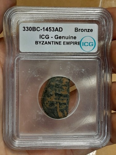 Antike Münze Byzantinisches Reich von 330-1453 n. Chr. Echt Bronze
