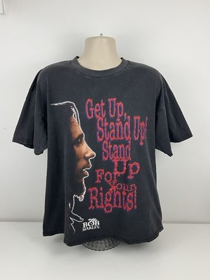 VTG 90s Bob Marley Stand Up For Your Rights Black T Shirt Mens Size XL RARE USED