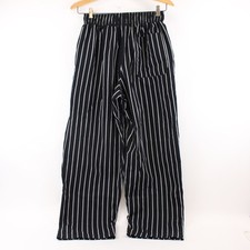 Chef Works Black White Striped Chef Pants Men's Medium Workwear
