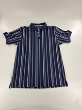 Bad Birdie Ridge Polo Winning Streak Cobalt Stripe Golf Shirt Men's Size L NWOT