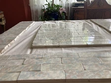 Misty Lavender-Blue Antique AETCO Fireplace Tiles — 6.63 Sq Ft Lot (144 pcs)