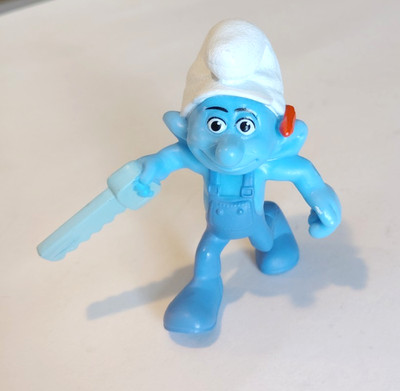 Smurfs Handy Smurf Handsaw McDonalds 3 in Movie Action Figure 2011