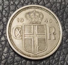 1940 Iceland 25 Aurar Coin