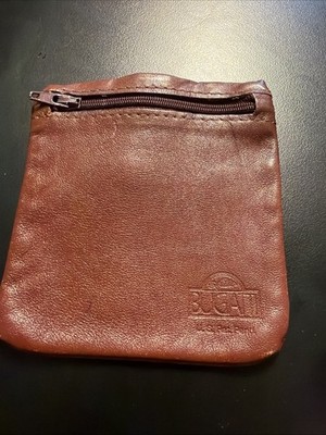 Bugatti Brown Leather Wallet Mens Zip Change Pouch Money Clip Spare Pocket