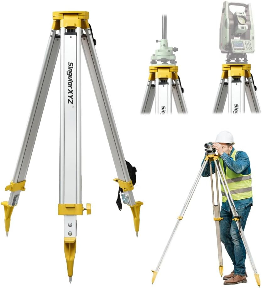 Aluminum Surveying Tripod, Heavy Duty Construction Transit Tripod with Quick Cla