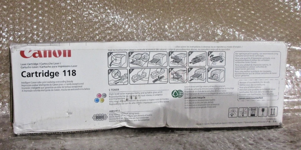 Genuine Canon 118 CYAN  Toner Cartridge New in Sealed Box OEM - Image 2 of 3