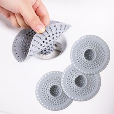 Bathtub Drain Hair Catcher, Silicone Tub Catcher Protector Gray