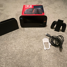 Nintendo Switch 2 Black Console Bundle w/ Blue/Orange Joy-Con & Dock