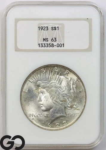 1923 Peace Dollar NGC MS 63 ** Old Fatty Holder!