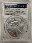 2020 S AMERICAN SILVER EAGLE $1 999 EMERGENCY ISSUE STRUCK AT SAN FRAN PCGS MS69
