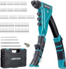 LIBRATON Heavy-Duty Rivet Gun, Pop Rivet Gun Set, Professional Hand Riveter, Man
