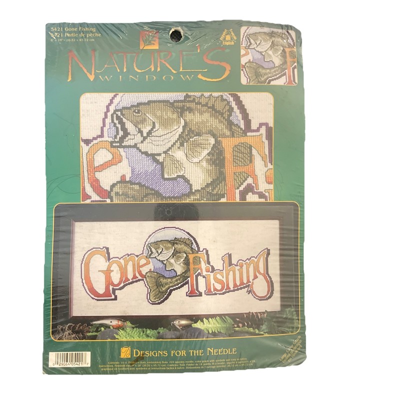 Natures Window Counted Cross Stitch Kit Gone Fishing Designs for the Needle Fish