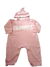 Nr.45 Baby Mädchen Strampler Mütze rosa gr....