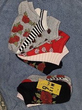 Girls Ankle Socks Floral Pattern Multicolor Size 6-9 MIX NO. 6 6 Pairs