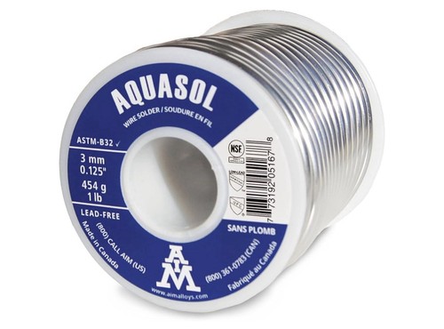 AIM Lead-Free Plumbing Solder, Silver Bearing, 0.125inch dia, 1 Lb Spool