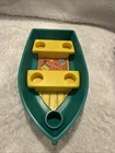 Vintage Fisher Price little people green boat rowboat for Camper set 994