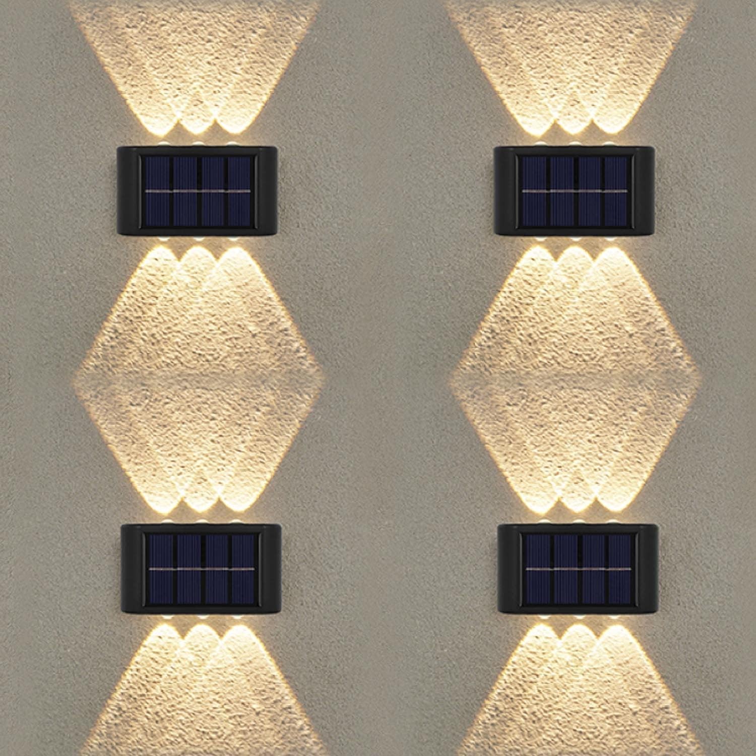 4Pack Solar Wall Lights LED Outdoor Garden Pathway Stairs Step Fence Deck Lamp