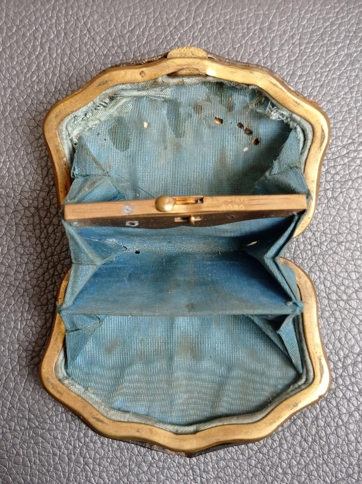 Ancien Porte Monnaie Écaille Piquée d'Or et Argent Napoléon III - Photo 4/4