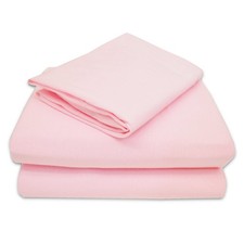 TL Care 100 Natural Cotton Jersey Knit 3-Piece Toddler Sheet Set, Pink, Soft Br