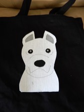 Adorable Artisan Crafted Appliqu  Dog Tote Bag   Customizable Canvas Bag Color