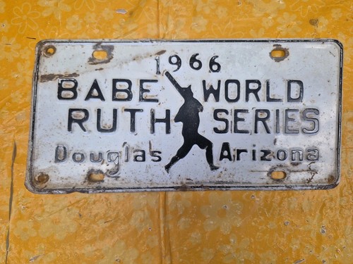 1966 Babe Ruth World Series License Plate Douglas Arizona