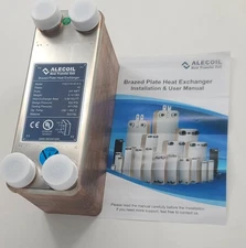 3"X8" 40 Plates Heat Exchanger with 3/4" MPT Port Water to Water 316L Stainless 