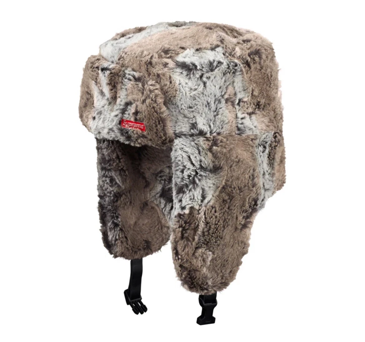 Chapeau épingle logo cache oreillette fausse fourrure Supreme Ushanka gris taille S/M   NEUF FW24 EN MAIN