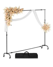 Uimoso 7 x 10 ft Rolling Backdrop Stand Movable Banner Background Kit Adjustable