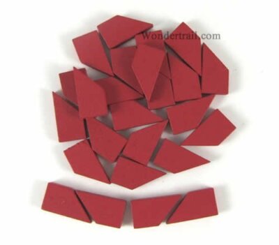 Red Metal Alloy Wooden Token Set (25 Tokens)