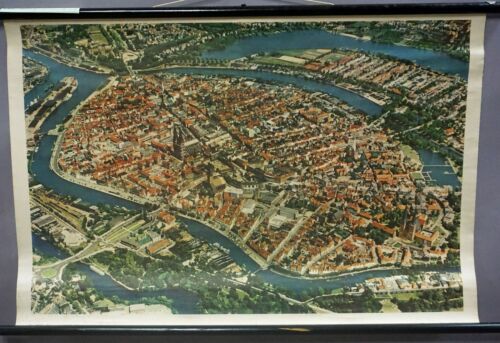 Hansestadt Lübeck Luftaufnahme Foto Poster Rollbild Schulwandkarte - Bild 1 von 1