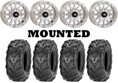 Kit 4 ITP Mud Lite II 2 Tires 30x9-14 on High Lifter HLA1 Beadlock Machined FXT