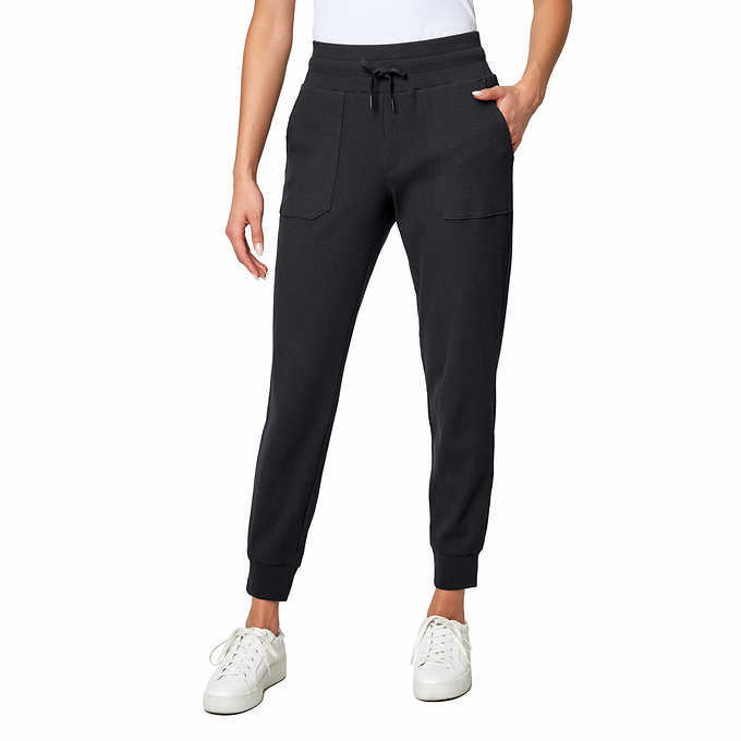 Mondetta Womens Black Ribbed Joggers Sweatpants