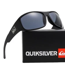 Quiksilver Large Sports Wrap Sunglasses Matte Black Frame Dark Smoke Lens NEW