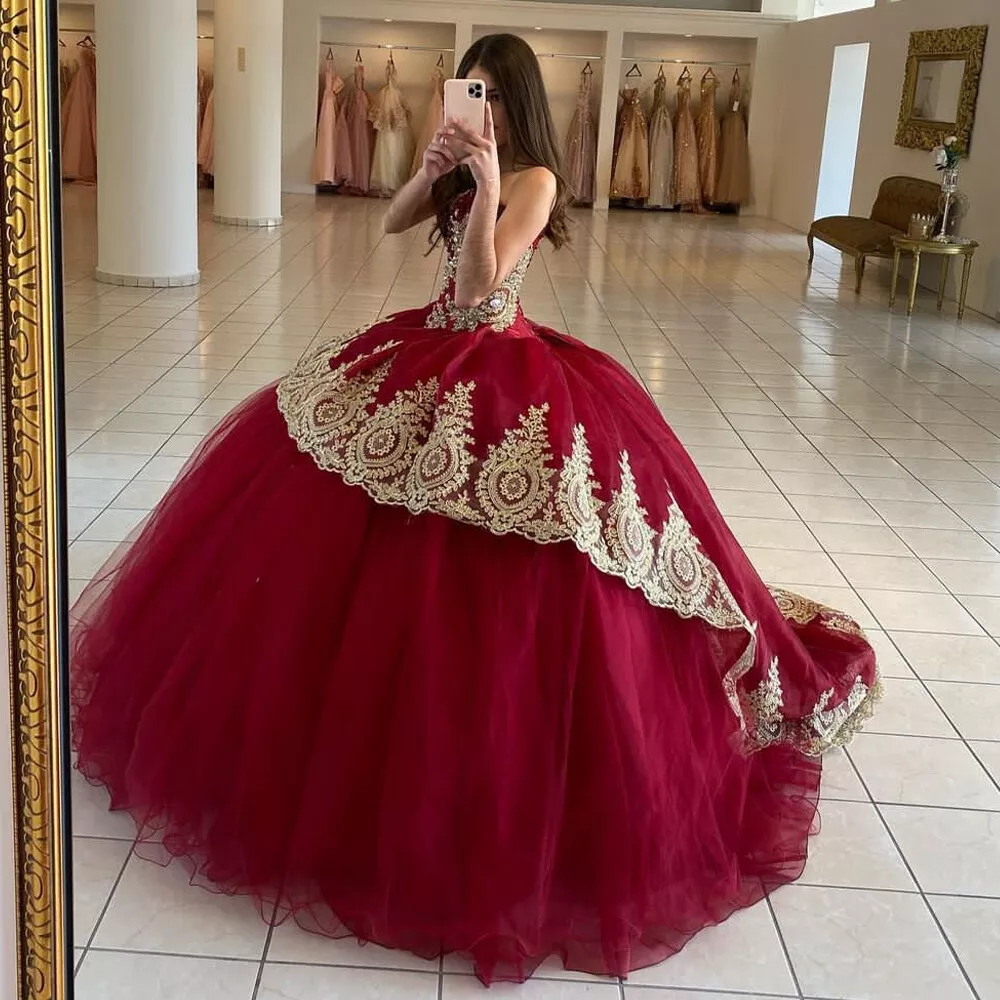 burgundy quince dress