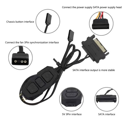 5V 3PIN ARGB Controller LED Remote Control ARGB Light Strips Remote Controller - Picture 2 of 8