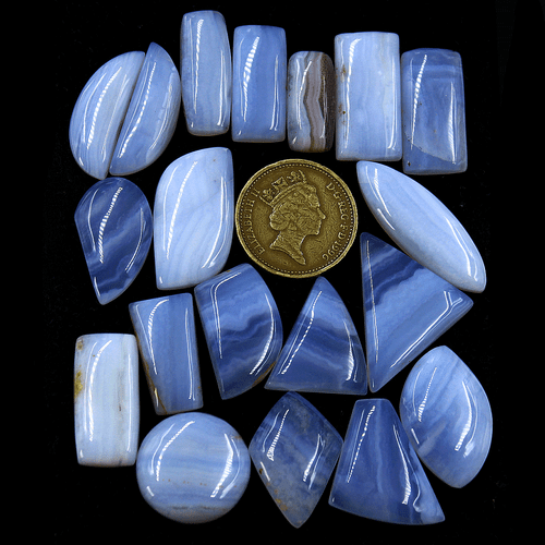 Lote de 19 piedras preciosas sueltas cabujón cabujón de grado superior azul natural de 18 mm-32 mm - Imagen 1 de 16