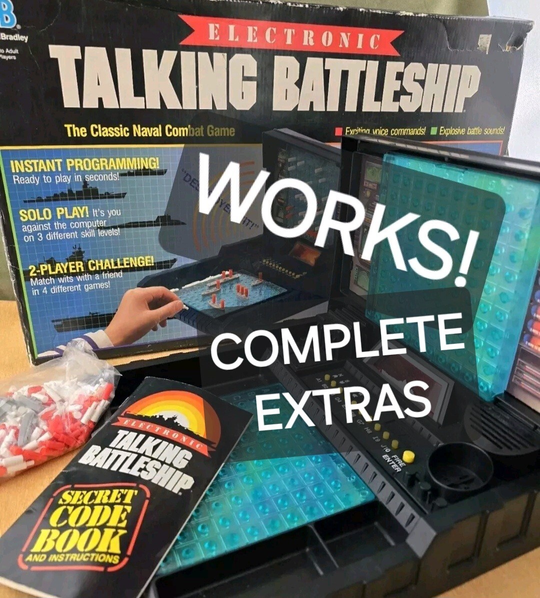 Vintage 1989 Milton Bradley Electronic Talking Battleship Navy