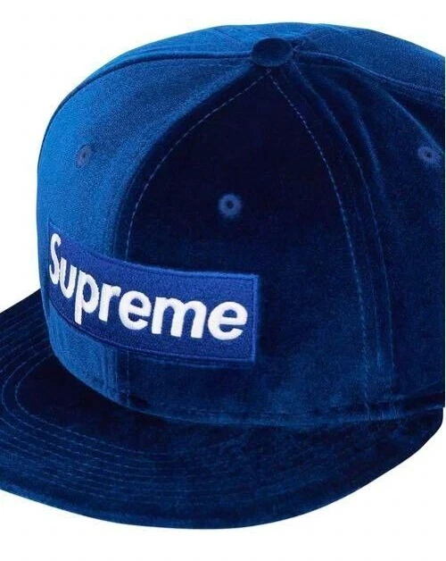 Casquette Supreme Velour Box Logo New Era bleu royal chapeau de baseball homme mode produits