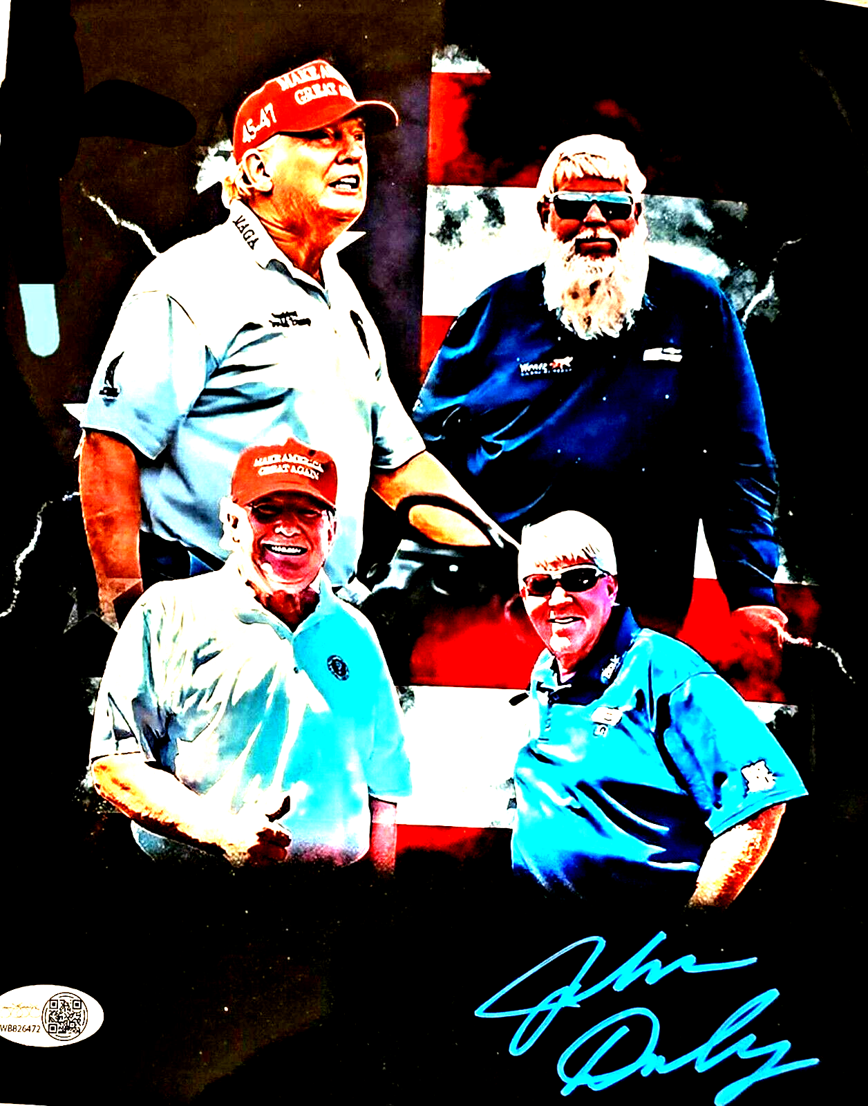 John Daly Autographed Signed 8x10 Color Photo w/JSA COA & Hologram- PGA LEGEND METALLIC 