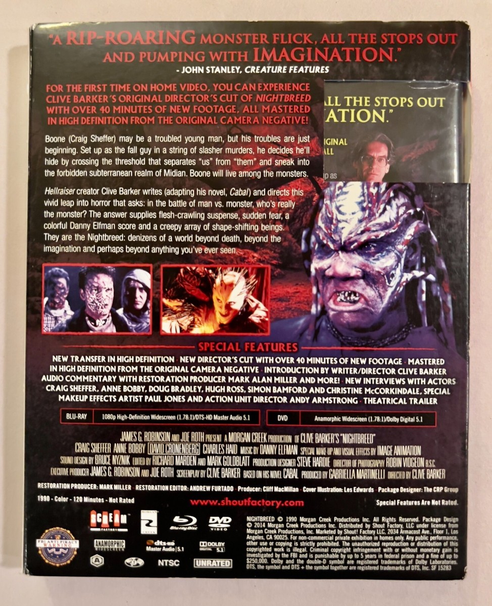 Nightbreed: The Director's Cut (1990, Blu-Ray / DVD Combo