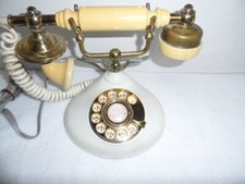 Onyx Telephone Center Co. Ivory Rotary Telephone Vintage
