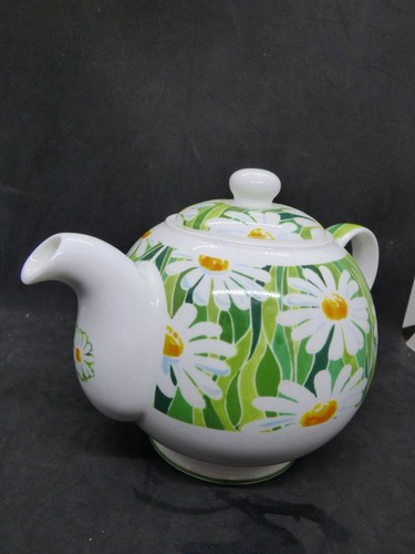 Vintage ST MICHAEL Floral Daisy White & Green Large Fine Bone China Teapot VGC - 第 7/15 張圖片