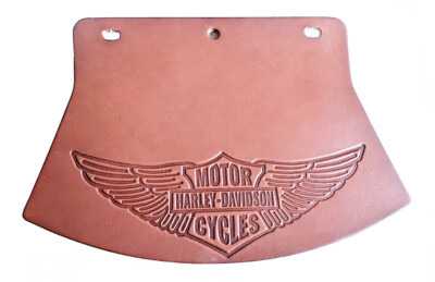 Hallmark Russet Brown LEATHER MUD FLAP - 1926 Pattern for Harley Front or Rear