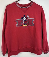 Vintage Mickey Mouse Disney Store Crewneck Sweatshirt Red Adult Medium